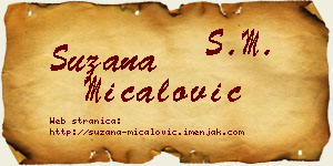 Suzana Mićalović vizit kartica